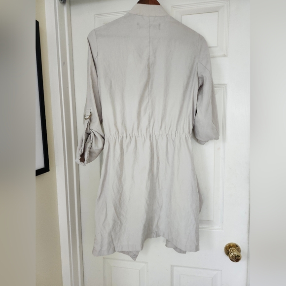 Zara Open Front Cinch Waterfall Blazer Jacket in Beige. - Picture 2 of 3